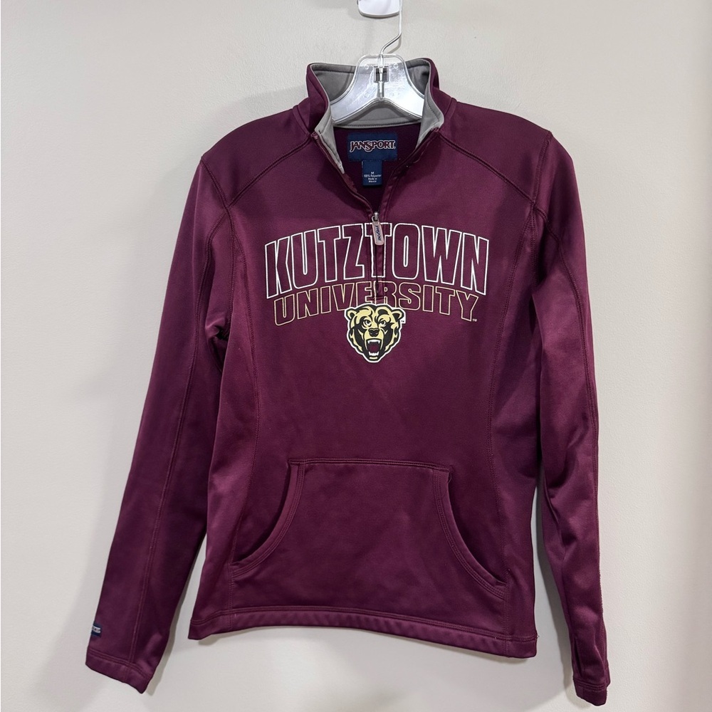 Women's Jansport Maroon Kutztown University 1/4 Zip Pullover. Size M